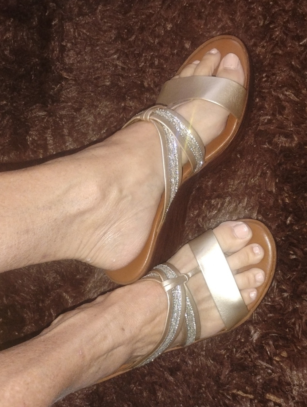 Italian Shoemakers Gold Metallic Strappy Sandals
